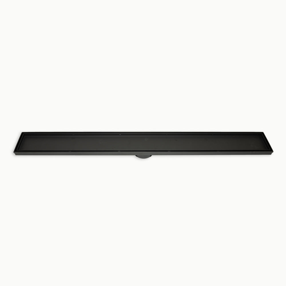 Linear Tile Insert Floor Grate - Matte Black