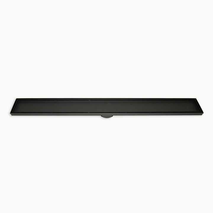 Linear Tile Insert Floor Grate - Matte Black