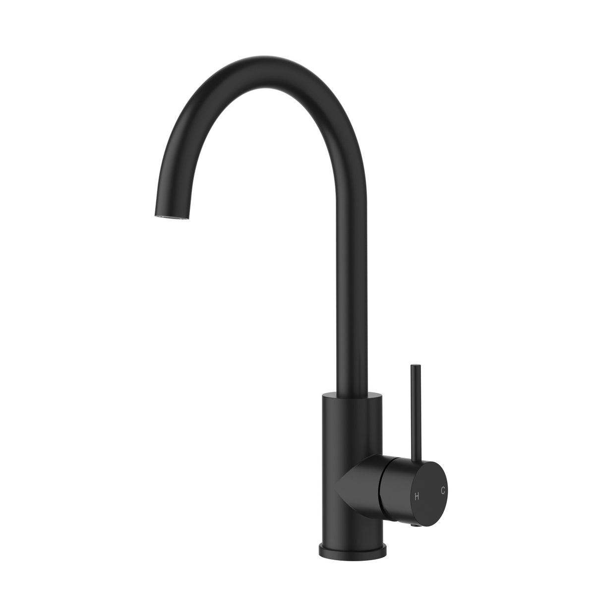 Otus Slimline Sink Mixer Gooseneck - Matt Black
