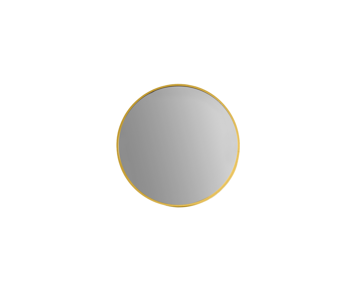 Modern Round Mirror with Portable Magnifier Nordic Gold detail view 2
