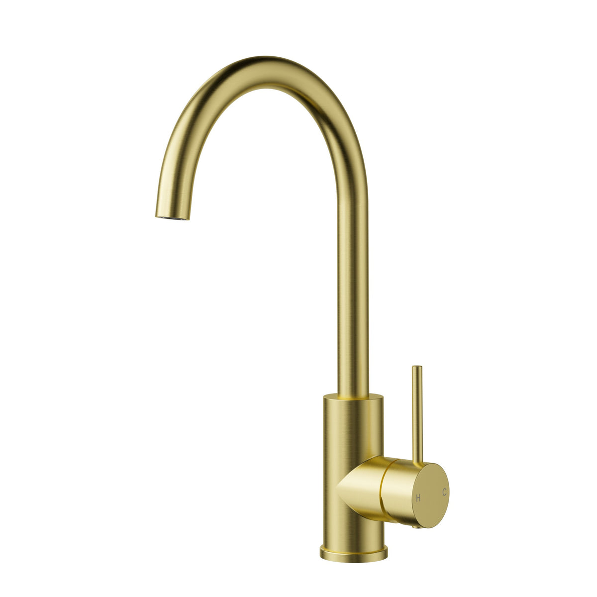 Otus Slimline Sink Mixer Gooseneck - Brushed Gold