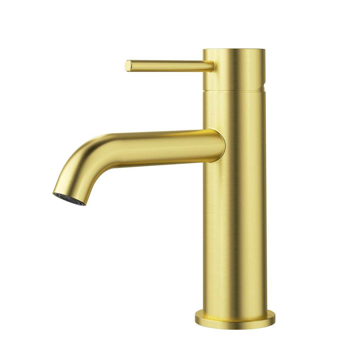Otus Slimline Basin Mixer Curved Spout - Brushed Gold