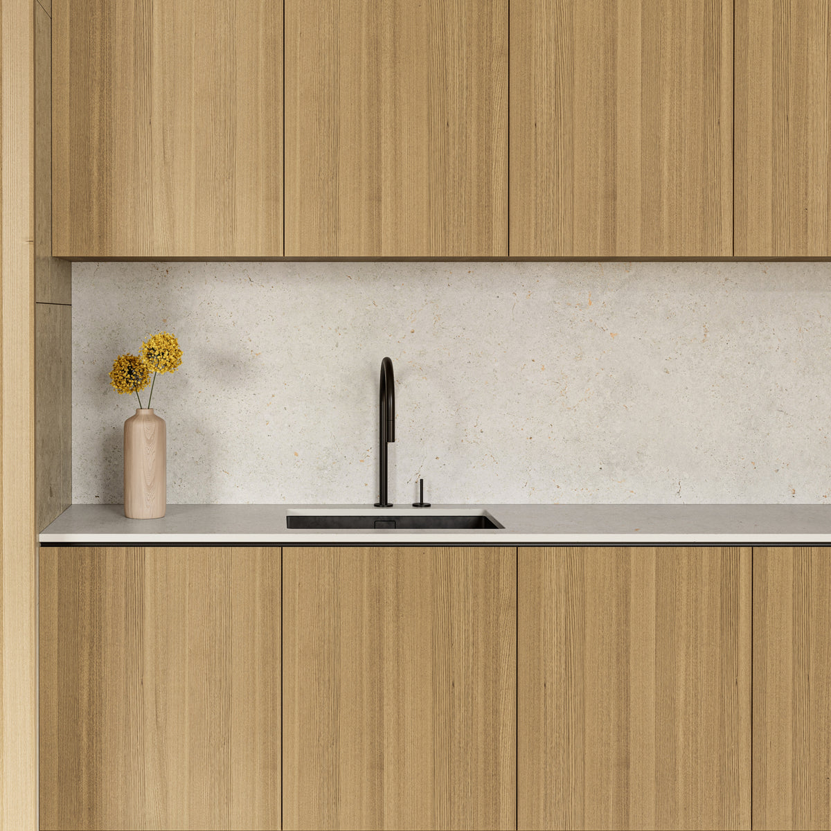 Dekton Polar in a kitchen with Dekton Ava (third photo)