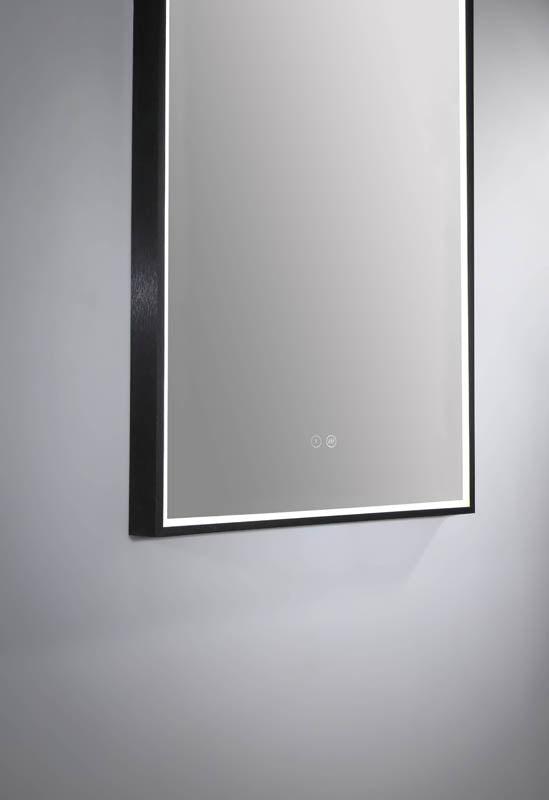 Arch LED Mirror with Demister and Portable Magnifier Manhattan Black lifestyle view 2