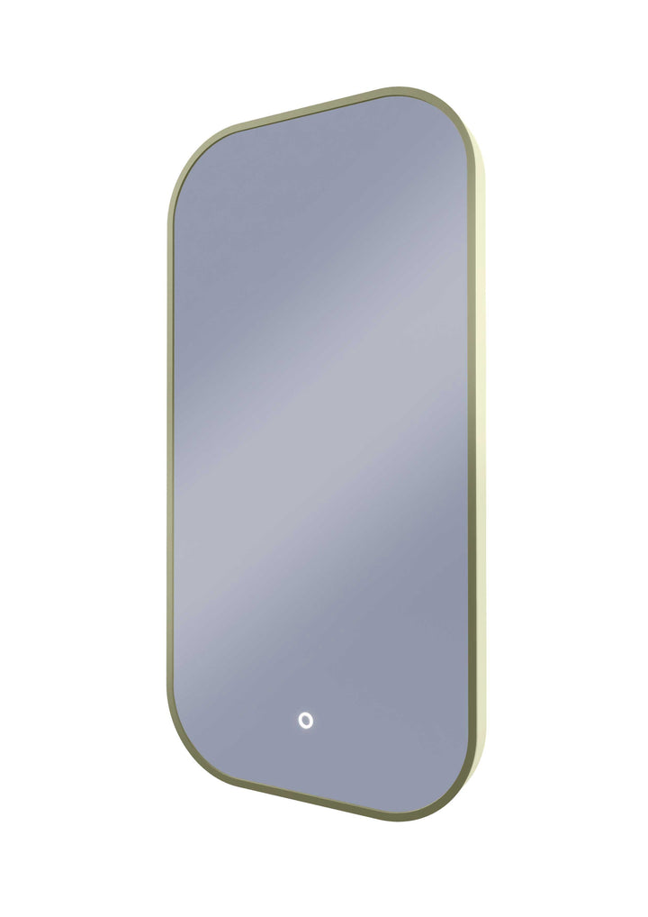 Framed I Series Soft Rectangle LED Mirror Baltic Brass product view 2