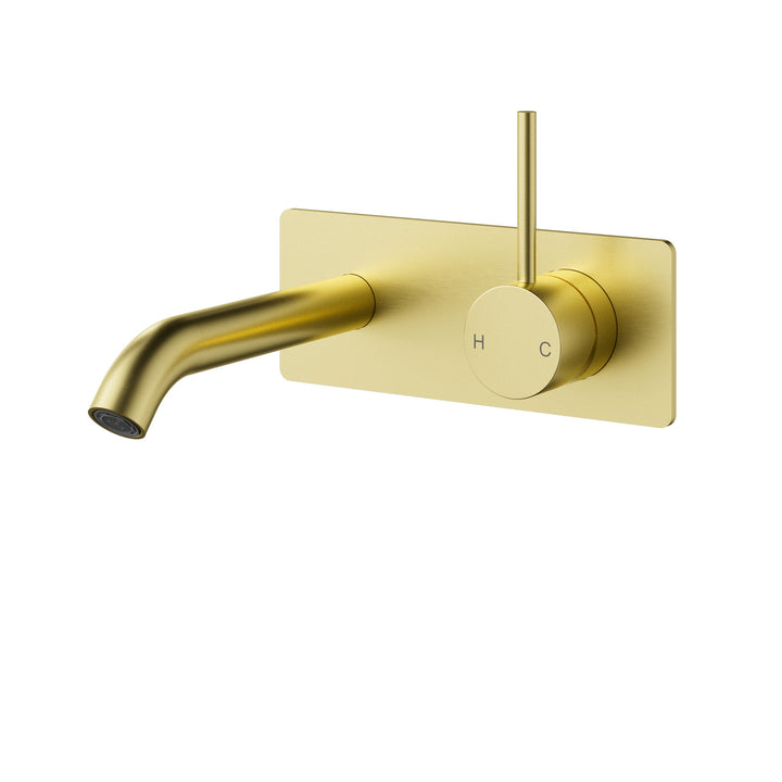 Otus Slimline Wall Basin Mixer Trim Kit Lever Up - Brushed Gold