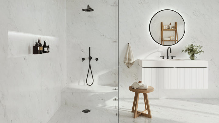 Dekton Salina in a bathroom