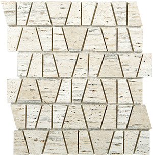 Castle Pyramid Gold Marble Mosaic tile face, 260 x 300 mm