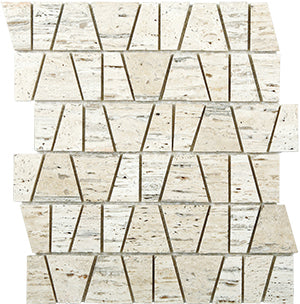 Castle Pyramid Gold Marble Mosaic tile face, 260 x 300 mm