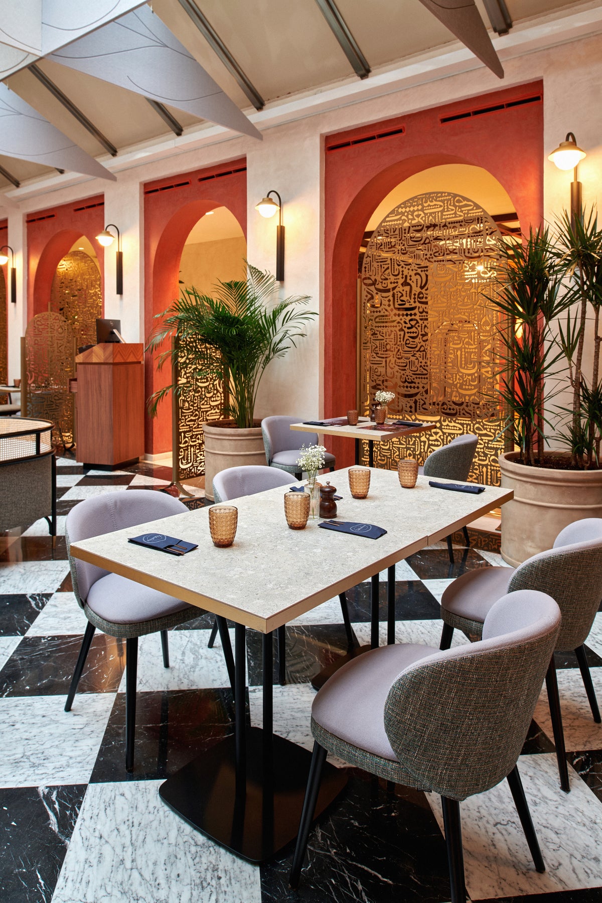 Argentium Dekton Optimma 4mm in a hospitality setting