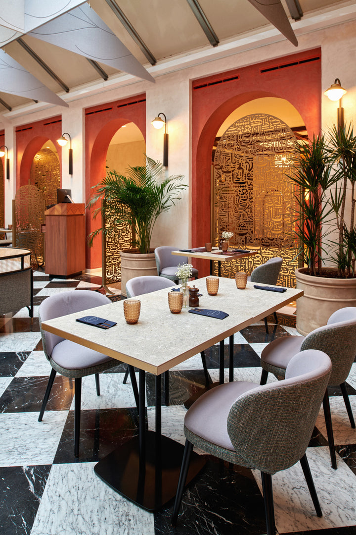 Argentium Dekton Optimma 4mm in a hospitality setting