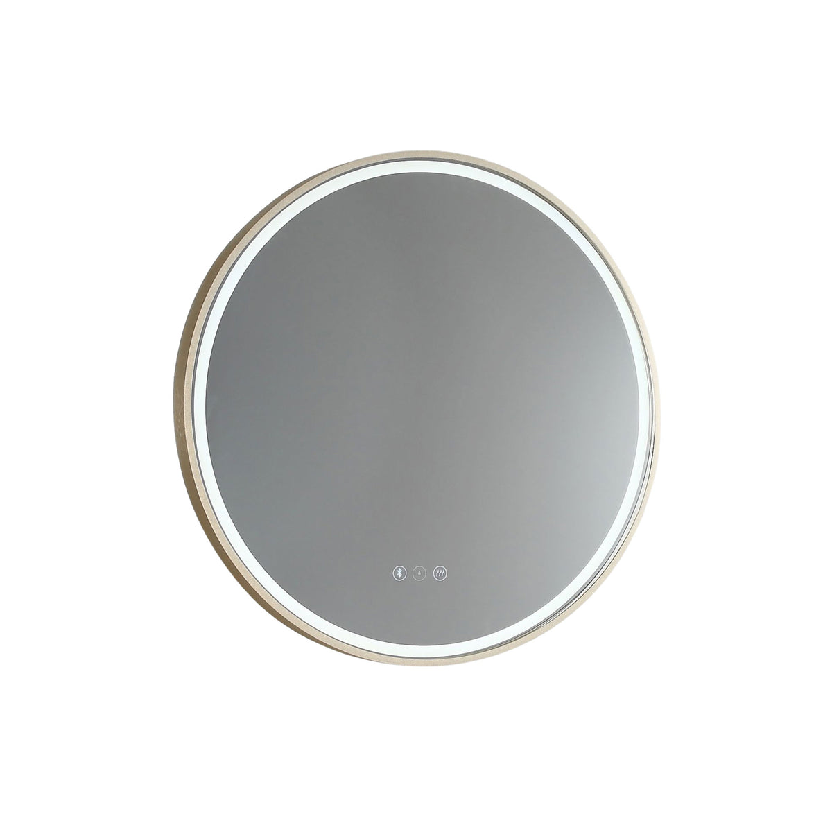 Sphere LED Mirror with Demister and Bluetooth Speakers Baltic Brass