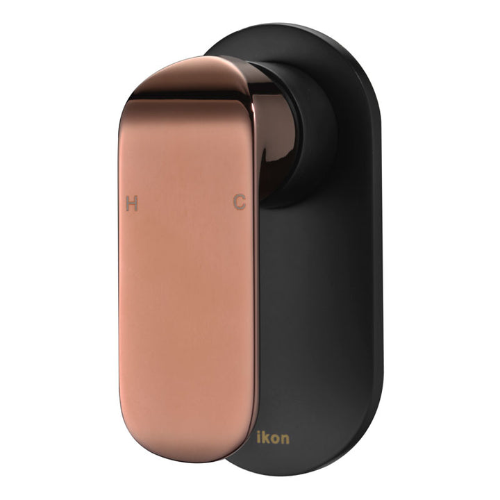 Kara Wall Mixer - Matte Black / Rose Gold