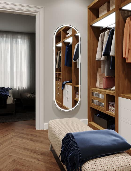 Great Great Gatsby Full Length LED Mirror Milano White lifestyle view 3