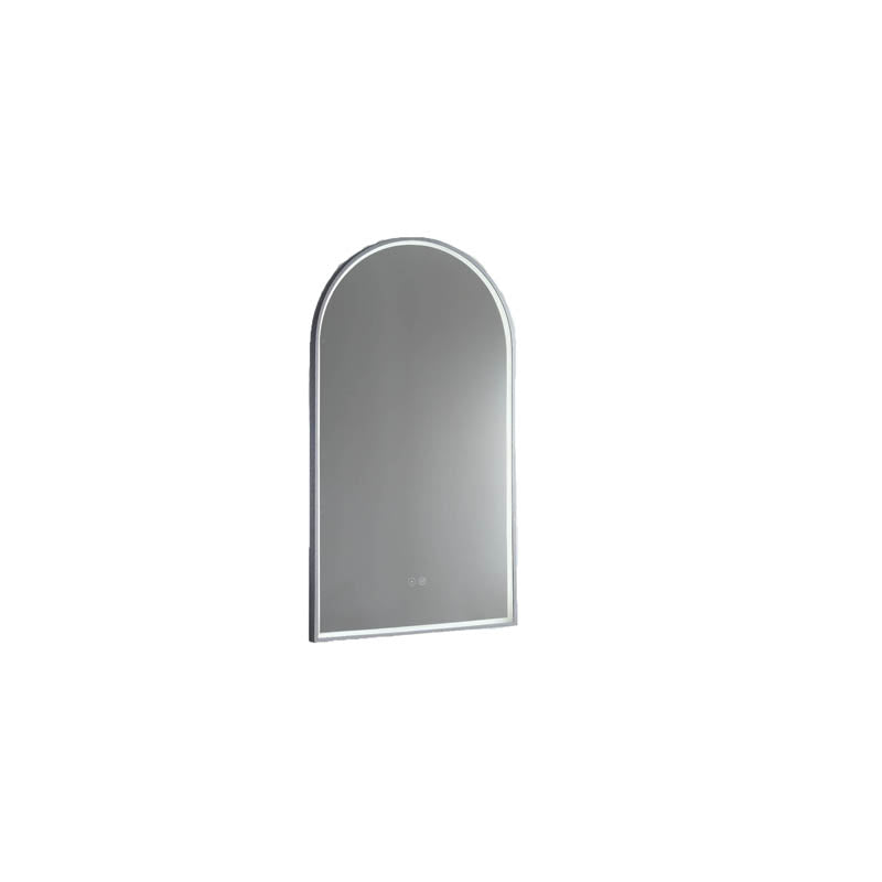 Arch LED Mirror with Demister and Portable Magnifier Georgian Metal detail view