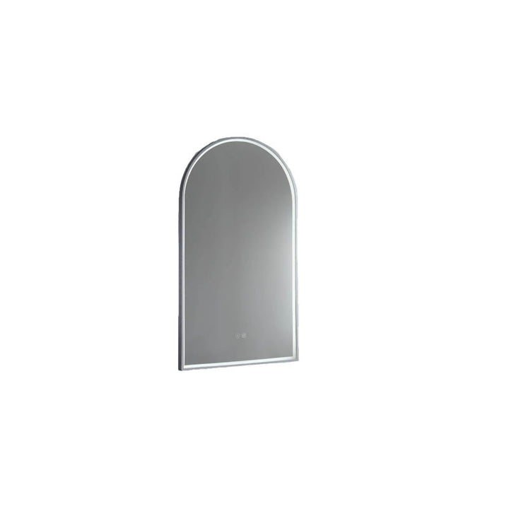 Arch LED Mirror with Demister and Portable Magnifier Georgian Metal detail view