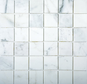 Classic Carrara Marble Mosaic – 300 x 300 mm, tile face
