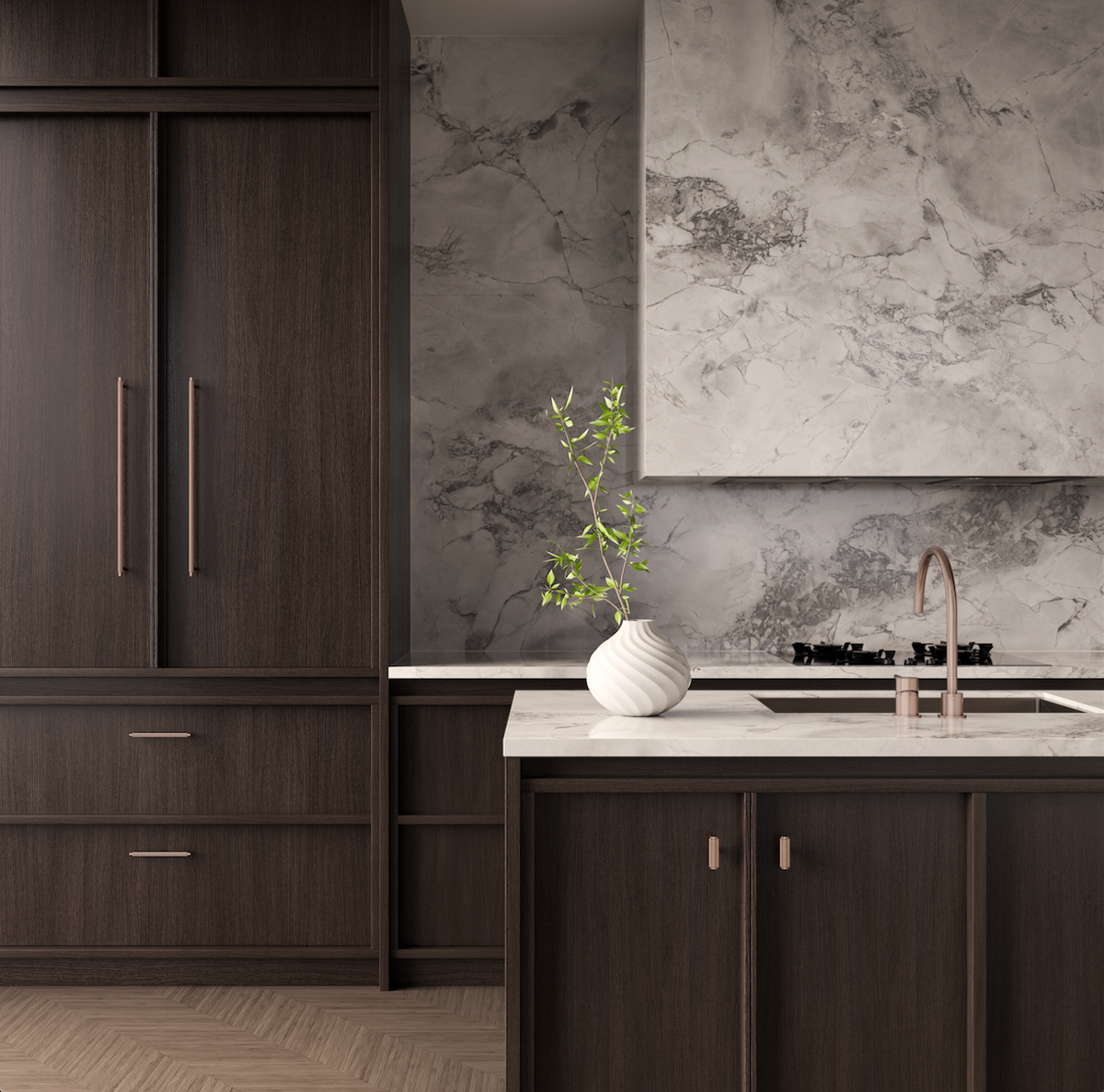 Oppen T-Pull Cabinet Handle (Brushed) - Lustre Bronze