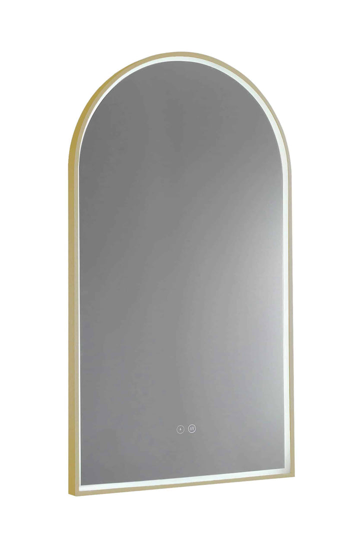 Arch LED Mirror with Demister and Portable Magnifier Nordic Gold