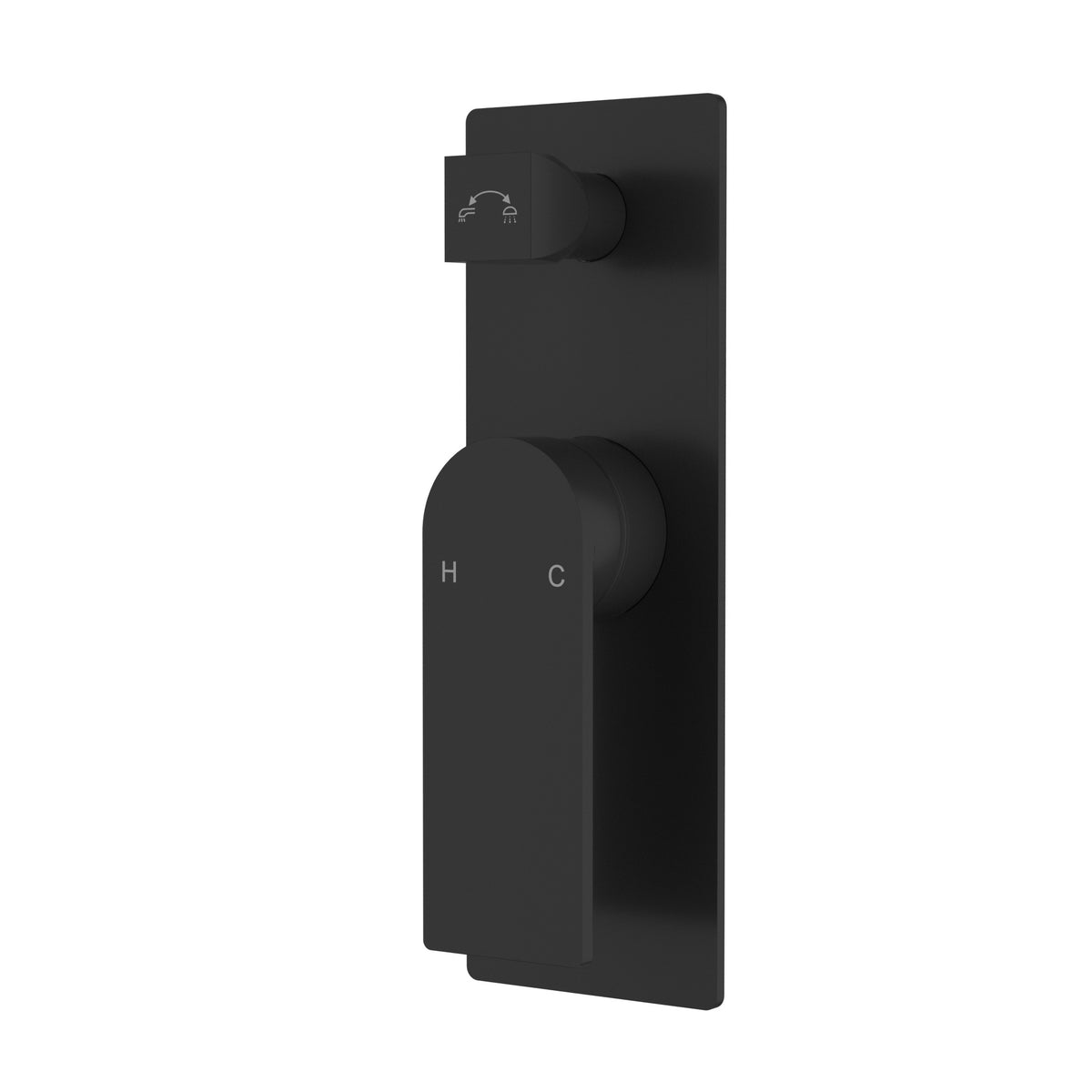 Ruki Wall Mixer Diverter - Matt Black