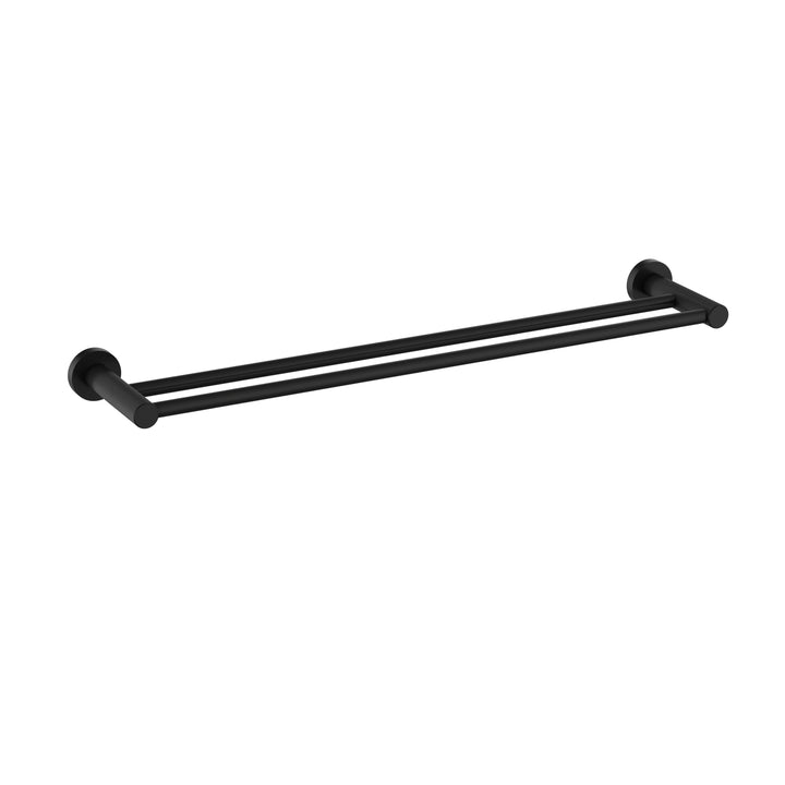 Linie Double Towel Rail 800mm - Matt Black