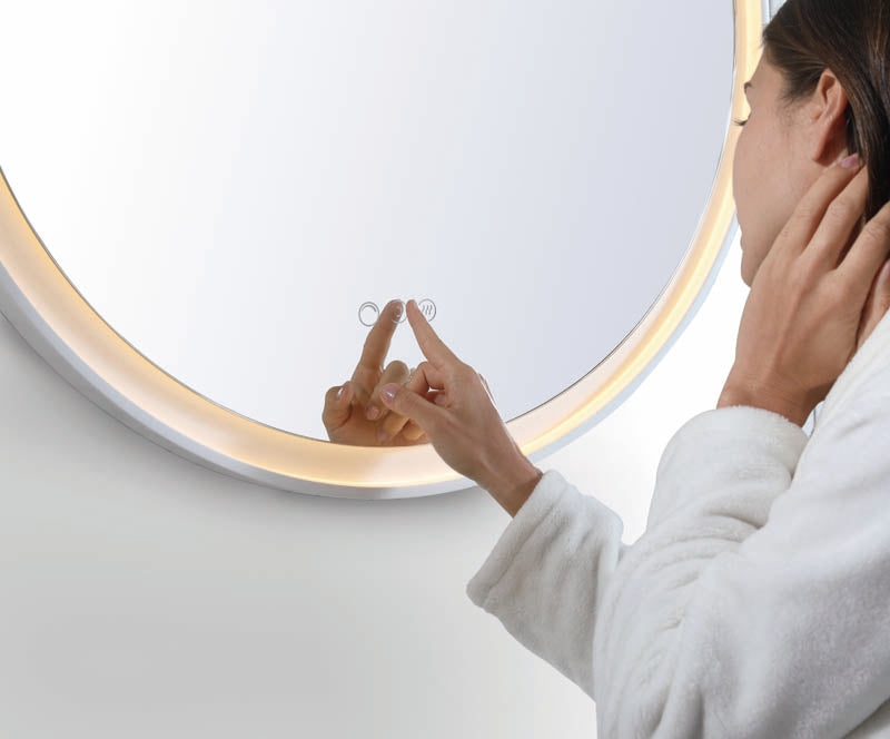 Eclipse LED Mirror with Dimmer Milano White
