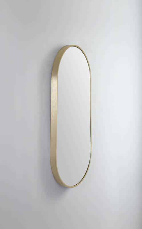 Modern Oblong Mirror Baltic Brass detail view 2
