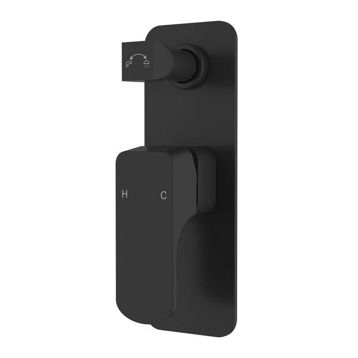 Eden Wall Mixer Diverter - Matt Black
