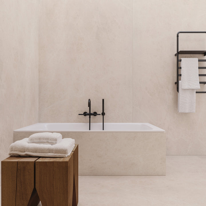 Dekton Akara in a bathroom, close-up
