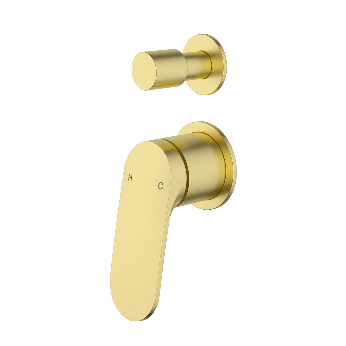 Sulu II Wall Diverter Mixer Trim Kit with Separate Cover Plate - Brushed Gold