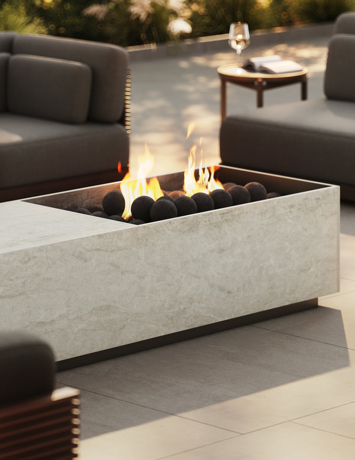 Dekton Nara in an outdoor area, close-up (first photo)