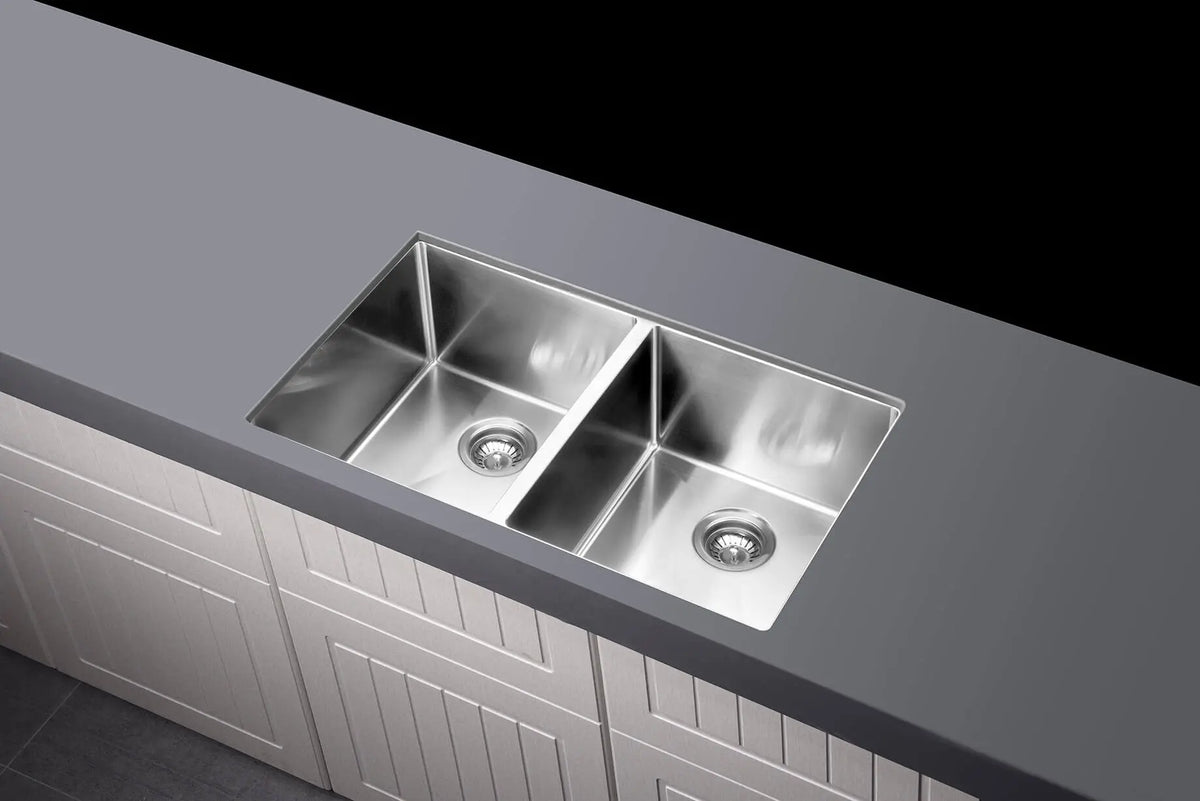 Lavello Kitchen Sink - Double Bowl 760 x 440 - PVD Brushed Nickel Meir