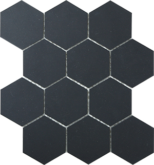 Durastone Charcoal Porcelain Mosaic tile face, 260 x 300 mm