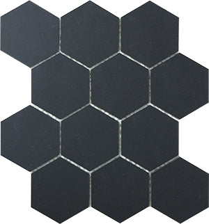 Durastone Charcoal Porcelain Mosaic tile face, 260 x 300 mm