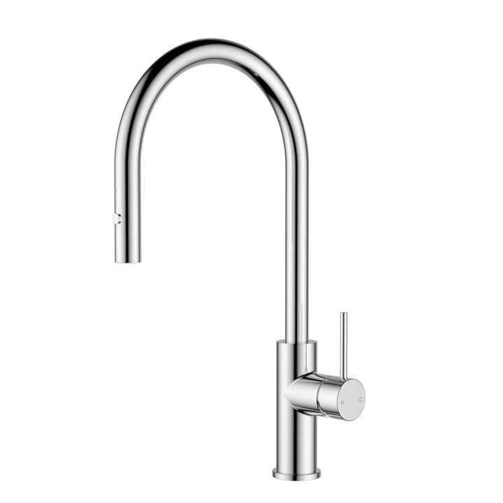 Otus Slimline Gooseneck Pull-Out Sink Mixer - Chrome
