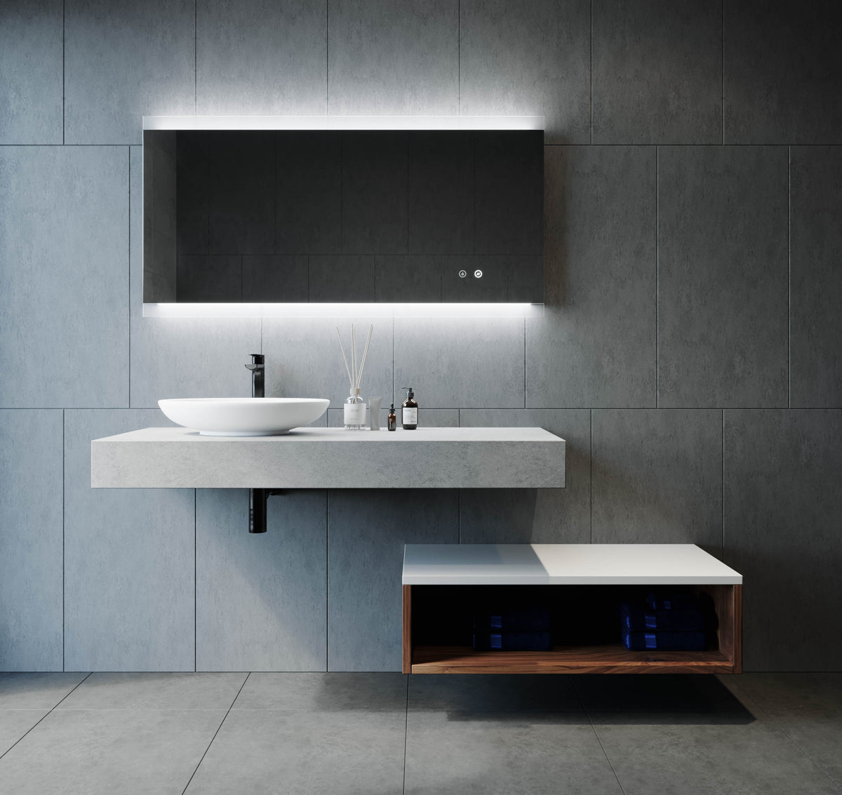 Miro LED Mirror with Bluetooth Speakers lifestyle view 2