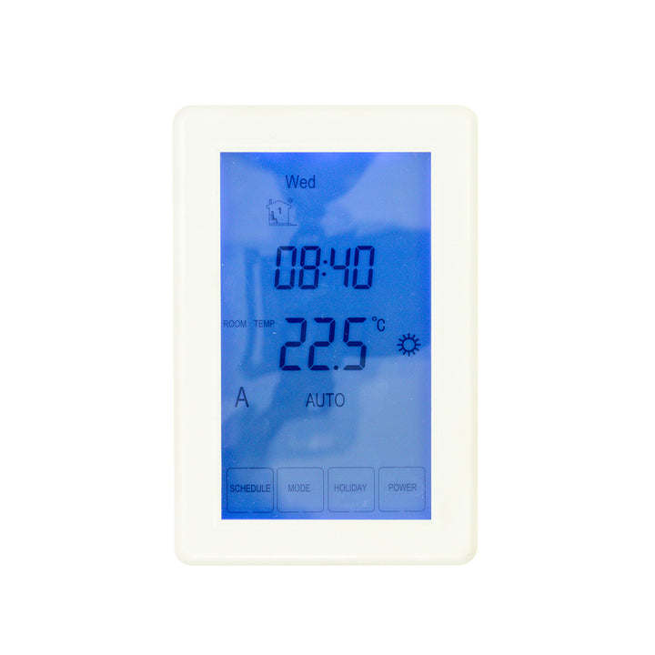 Radiant Digital Dual Underfloor Heating Thermostat and Towel Rail Timer Switch - Universal Orientation - ts8100w-th-v