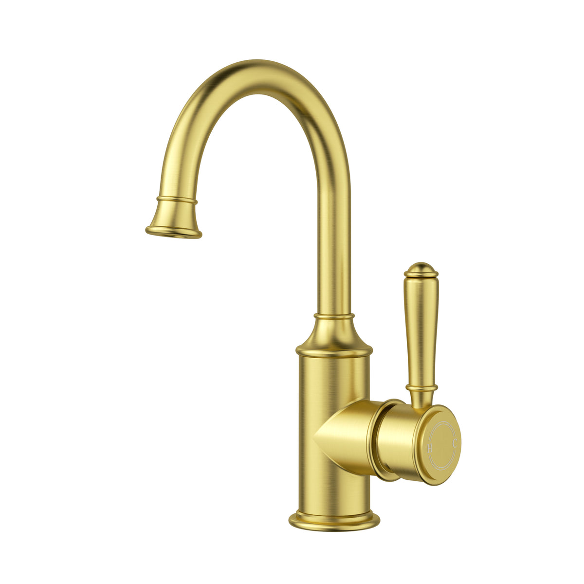 Clasico Basin Mixer Gooseneck - Brushed Gold