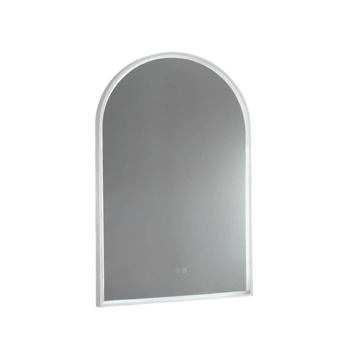 Arch LED Mirror with Demister and Portable Magnifier Milano White