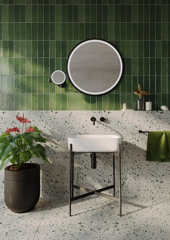 Sphere LED Mirror with Demister Manhattan Black product view