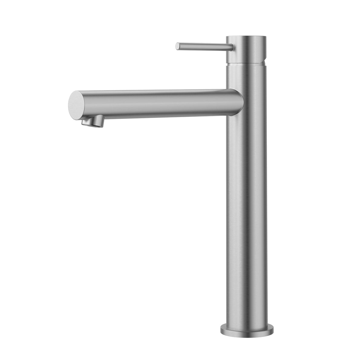 Otus Slimline Basin Mixer High Rise Straight Spout - Stainless Steel
