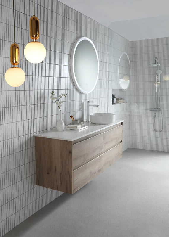 Eclipse LED Mirror with Dimmer Milano White lifestyle view 4