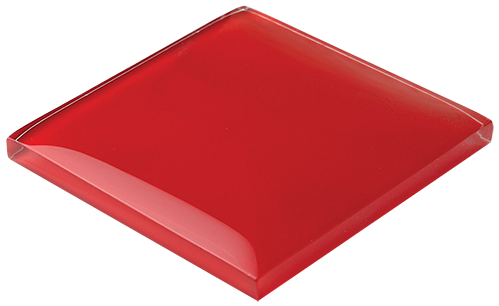 Archluxe 3D ES33 Arch Red Glass Tile tile face, 100 x 100 mm