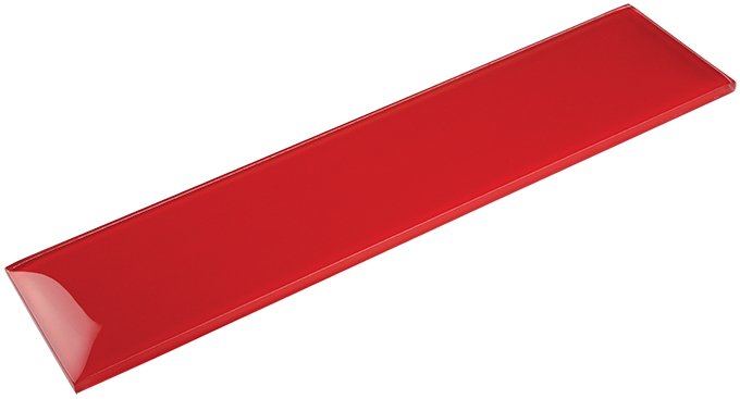 Archluxe 3D ES33 Arch Red Glass Tile tile face, 300 x 100 mm