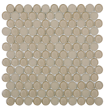 Round 25 ES45 Rawsilk Glass Mosaic tile face, 290 x 290 mm