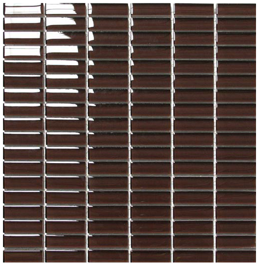 Classic Crystal Glass Mosaic 50 x 15 mm tile face, 300 x 300 mm