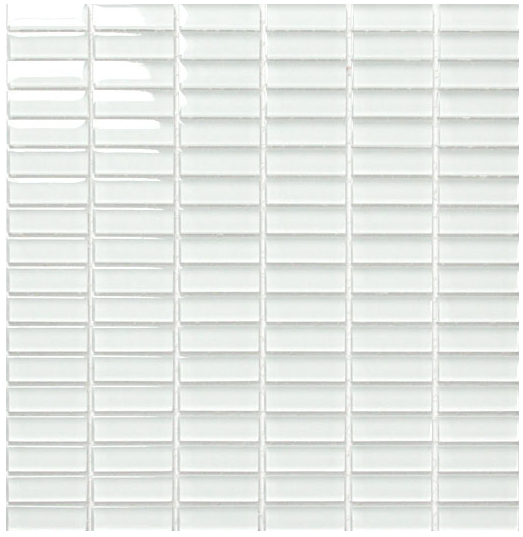 Classic Crystal Glass Mosaic 50 x 15 mm tile face, 300 x 300 mm