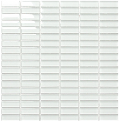 Classic Crystal Glass Mosaic 50 x 15 mm tile face, 300 x 300 mm
