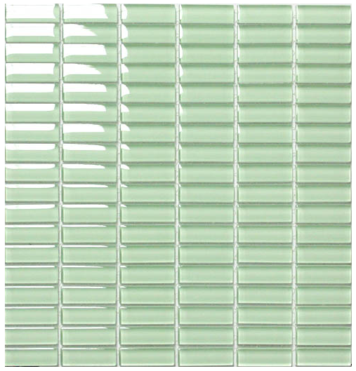 Classic Crystal Glass Mosaic 50 x 15 mm tile face, 300 x 300 mm