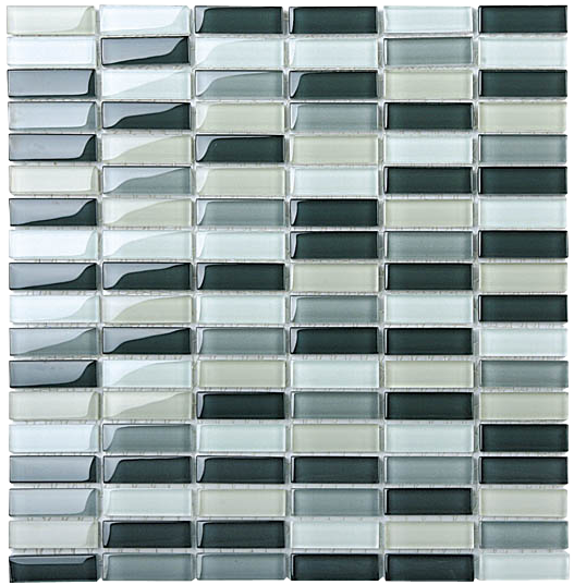 Classic Crystal Glass Mosaic 50 x 15 mm tile face, 300 x 300 mm